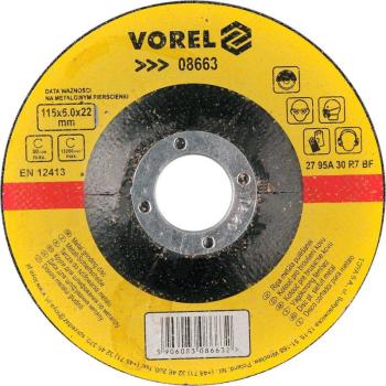 Vorel fémkerék 115 x 22 x 6,0 mm konvex csiszolás kép