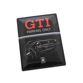 VW Golf dombornyomott fémplakát 30 x 40 cm &quot;GTI Parking Only&quot; kép