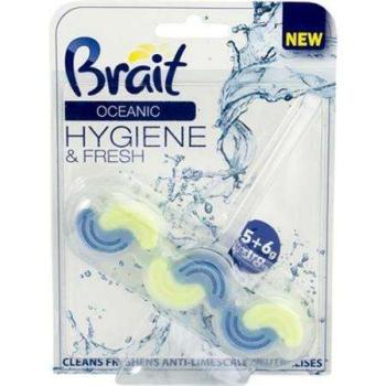 WC tisztító blokk, 2 fázisú, 3x45 g, &quot;Brait Hygiene and fresh&quot;, óceán kép