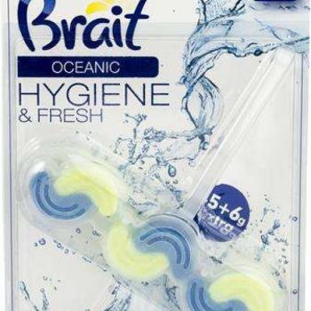 WC tisztító blokk, 2 fázisú, 45 g, &quot;Brait Hygiene and fresh&quot;, óceán kép