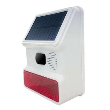 Wireless outdoor solar powered strobe light siren PGST PE-523 kép