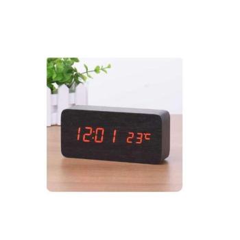 Wood Clock Digitális LED Fa ébresztőóra hangvezérléssel kép