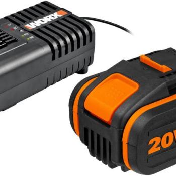 Worx 20 V / 4,0 Ah akkumulátor WA3553 + 2,0 A töltő WA3880 kép