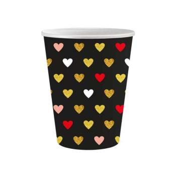 XOXO Black papír pohár 6 db-os 250ml kép