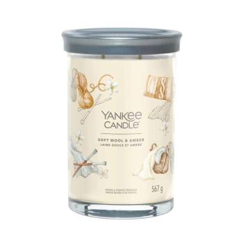 Yankee Candle Signature Soft Wool &amp; Amber Tumbler Illatgyertya 567g kép