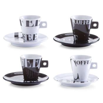 Zeller-Coffee Style 8 részes eszpresszó készlet, porcelán, fehér/... kép