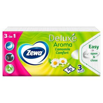 Zewa Deluxe 3 rétegű Papír zsebkendő - Camomile Comfort 90db kép