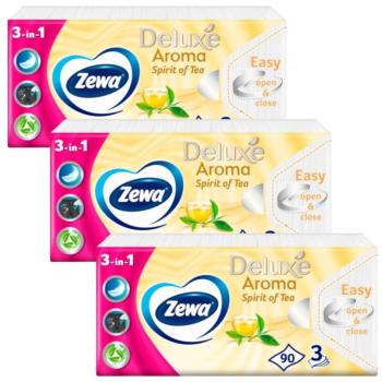 Zewa Deluxe 3 rétegű Papír zsebkendő -  Spirit Of Tea 3x90db kép