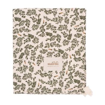 Zöld-krémszínű bambusz pólya takaró 120x120 cm Green Floral – Malomi Kids kép