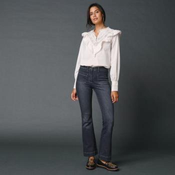 Bootcut farmernadrág foltos zsebekkel kép