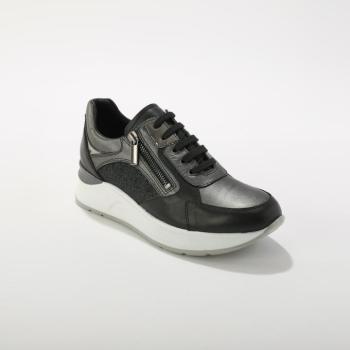 Bőr slip-on tornacipő ék alakú talppal kép