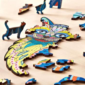 Fa puzzle Macska kép