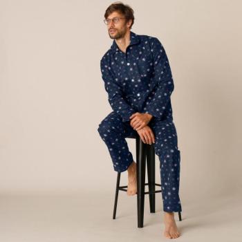 Flanel pizsama gombos kabáttal kép