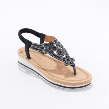 Flip-flop szandál strasszkövekkel, ék alakban kép