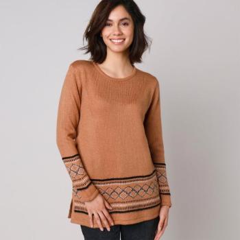 Jacquard mintás tunika pulóver kép