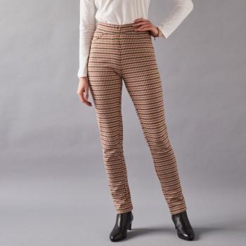 Jeggings jacquard kockás anyaggal kép