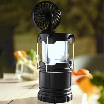 LED kempinglámpa ventilátorral kép