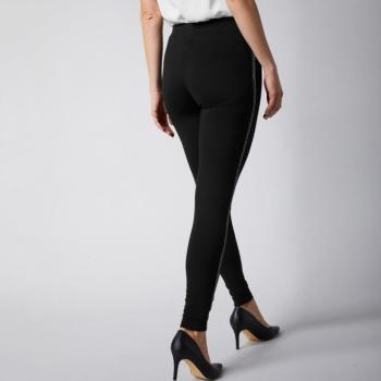 Leggings oldalt csillogó csíkokkal és rugalmas derékkal kép