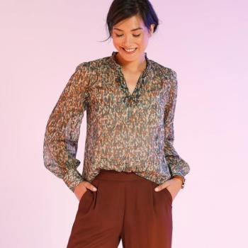 Nyomott voile blúz lurex szálakkal kép