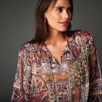 Sifon blúz mintás mintával kép