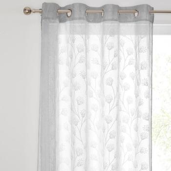 Voile függöny, fűzőlyukakkal, réti motívummal kép